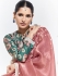 Organza Tissue Silk Saree with blouse in Peach and Teal 2139