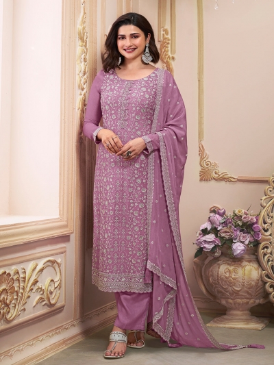 Prachi Deasi chinon pakistani suit in Lavender colour 68466