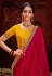Vichitra Silk Saree with blouse in Magenta and yellow 4002