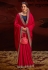Vichitra Silk Saree with blouse in Magenta and blue 4006