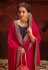 Vichitra Silk Saree with blouse in Magenta and blue 4006