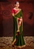 Vichitra Silk Saree with blouse in Mehandi Green and red 4008