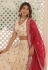 Cream viscose jacquard circular lehenga choli PRT23383