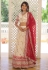 Cream viscose jacquard circular lehenga choli PRT23383