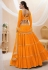 Orange georgette circular lehenga choli 605