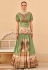 Green silk long choli lehenga 19