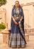 Navy blue silk jacket style lehenga choli 20