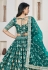 Teal jacquard lehenga choli 1020