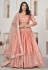 Peach jacquard lehenga choli 1014