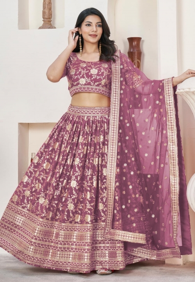 Light purple jacquard lehenga choli 1012