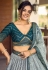 Teal chinon lehenga choli ACY5524