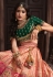 Peach banarasi silk lehenga choli for wedding 10284