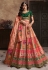 Peach banarasi silk lehenga choli for wedding 10284