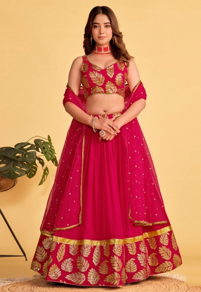 Magenta georgette circular lehenga choli ACY4077
