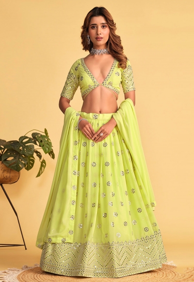 Light green georgette a line lehenga choli ACY4075