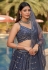 Navy blue georgette circular lehenga choli ACY4068