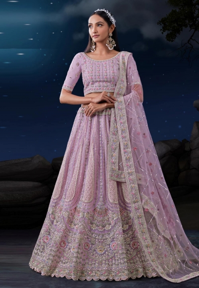 Lavender soft net lehenga choli 90008