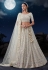 Off white georgette circular lehenga choli 90009