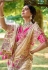Banarasi Silk Saree with blouse in Offwhite and Pink 6205