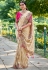 Banarasi Silk Saree with blouse in Offwhite and Pink 6205