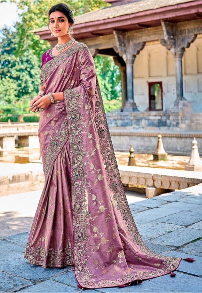 Banarasi wedding saree purple shop