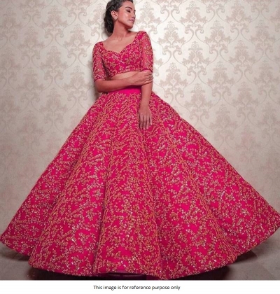 Bollywood Model Rani pink coding embroidery silk lehenga choli