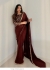 Bollywood Model georgette lace work saree in maroon