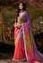 Multicolor organza saree with blouse 5341