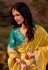 Yellow organza saree with blouse 5342
