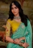Sea green organza saree with blouse 5344