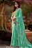 Sea green organza saree with blouse 5344