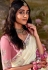 Cream organza saree with blouse 5345
