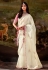 Cream organza saree with blouse 5345
