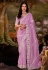 Pink organza saree with blouse 5350