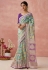 Sky blue brasso saree with blouse 17050