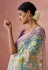 Sky blue brasso saree with blouse 17050