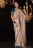Cream shimmer saree with blouse 5324