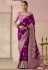 Purple viscose saree with blouse 283