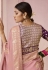 Peach viscose saree with blouse 285