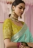 Sea green viscose saree with blouse 287