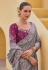 Grey silk saree with blouse 6905