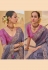 Grey silk saree with blouse 6909
