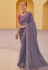 Grey silk saree with blouse 6909