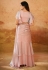Pink organza saree with blouse DRS37