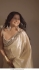 Bollywood Model Off white satin organza mirror saree