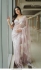 Bollywood Malavika Mohan satin organza saree in light rose