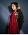 Bollywood Shraddha Kapoor inspired rangoli saree in red color