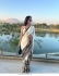 Bollywood Model Satin silk saree in white color