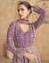 Georgette Front slit Long gown dress in Purple colour 10074