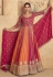 Georgette Anarkali gown dress in Pink and orange colour 10075